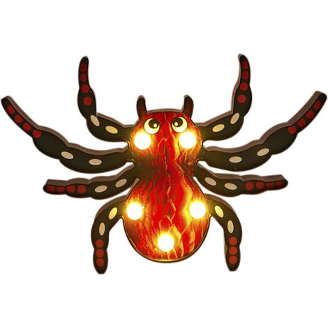 LED-Nachttischlampe im Spinnen-Design, Betrieb mit 2 AA-Batterien (nicht im Lieferumfang enthalten), warmweißes Licht, ideal für Halloween, Partys, Restaurants und als Geschenk. (1/5)