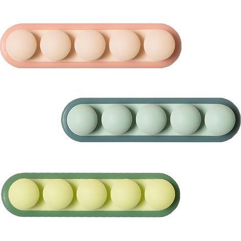 Set di 3 fermacavi a forma di pisello, organizer per cavi USB, supporto per cavi di ricarica, gestione dei cavi per auto, ufficio, banco da lavoro, camera da letto, comodino (confezione da 3) - AquaFo (1/5)