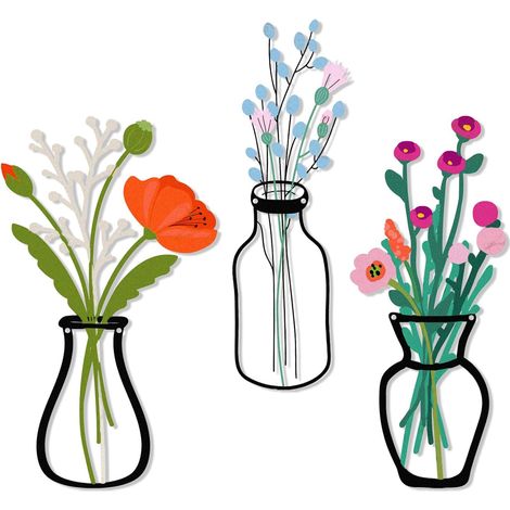Set di 3 decorazioni murali in metallo a forma di fiore in stile rustico - Perfette come decorazione da parete per il bagno o la sala da pranzo per un'inaugurazione di casa