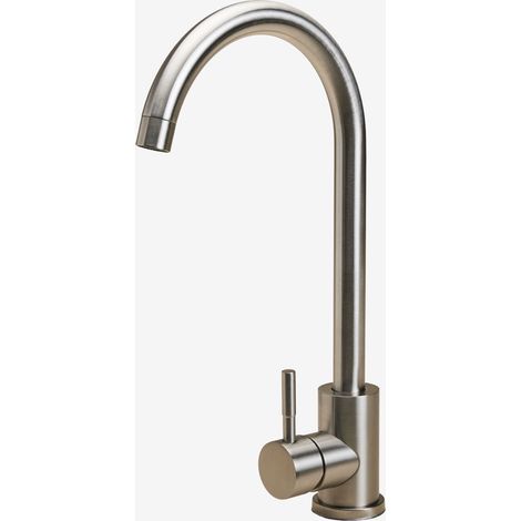 Robinet de cuisine extérieur avec bec haut en acier inoxydable Rintran SKLUM Gris brossé (1/5)