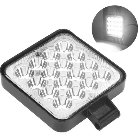 48-W-Arbeitsleuchte mit 16 LEDs, quadratisch, IP67 wasserdicht, kaltweiß, für Auto, Motorrad, LKW, Boot (1/5)