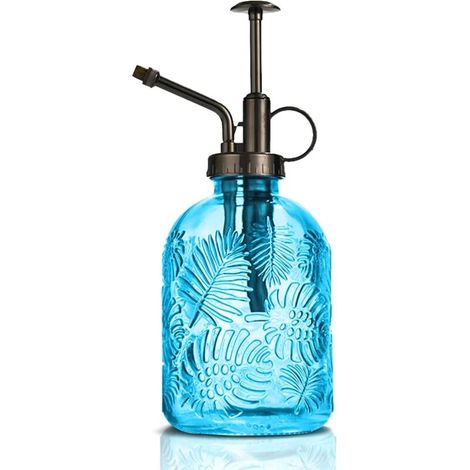 Bardusch - 360ML Verre Plantes Vaporisateur D'arrosage, Une Main Darrosage Pulvérisateur Brumisateur pour Jardinage Plantes, Nettoyage, L'alcool, Rétro avec Pompe Arrosoir - Bleu-Buse Bronze (1/4)