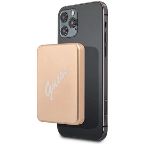 Batterie externe Guess à induction 5W GUPBMSVSLG3000mAh or/or MagSafe (1/5)