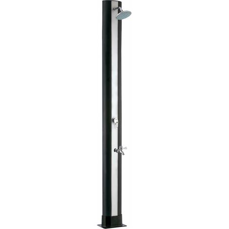 Piscine Center O'Clair – Douche solaire 35L en PVC – Pommeau XXL orientable – Rince-pieds intégré – Mitigeur chromé – Fixation béton