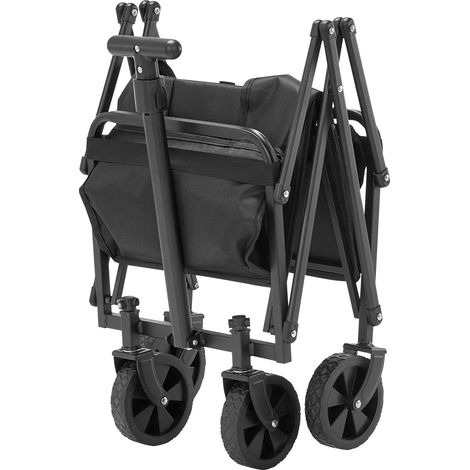 Mophorn Collapsible Wagon Cart, 80L & 200LBS Folding Utility Wagon with All-Terrain Wheels, Durable Outdoor Cart with Adjustable Handle, Portable for Beach, Grocery, and Garden Use (1/5)