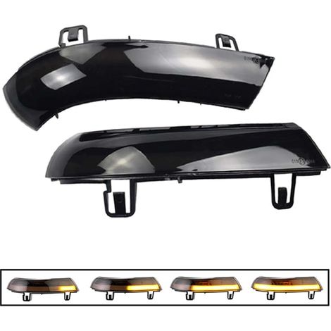 2 pcs dynamique LED clignotant clignotant indicateur de rétroviseur latéral Compatible avec VW GOLF 5 GTI V MK5 Jetta Passat B5.5 B6 Sharan Superb B5 EOS(blanc) (1/5)