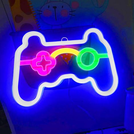 Zone de jeu signe gamer LED néon pour la décoration de la salle aire de jeux trou de l homme bar adolescent ami cadeau pour garçon (1/5)