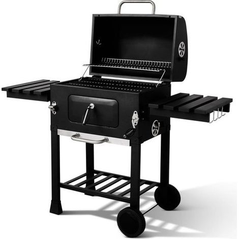 Barbecue charbon - Cookingbox - Clark - Ventilation réglable - Grille de cuisson en fonte - Acier et finitions inox