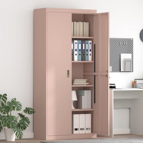 Storage Cabinet Pink 90 x 40 x 200 cm Steel vidaXL
