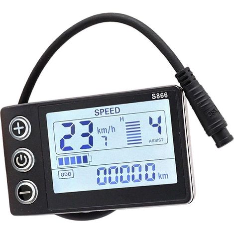 Écran LCD de remplacement pour vélo électrique S866 avec connecteur étanche (1/5)
