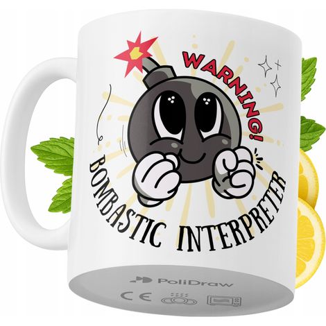 Taza para intérprete. Divertida taza de café o té con diseño gráfico y texto humorístico. Taza ideal para cumpleaños, santos y días festivos. Taza premium para ocasiones especiales en casa, la oficina (1/5)