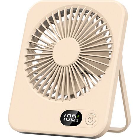 Ultraleiser Tischventilator der Summer Series mit starkem Luftstrom für Büro und Zuhause, neigbar und tragbar für Reisen, 5 Geschwindigkeitsstufen mit wiederaufladbarem Akku