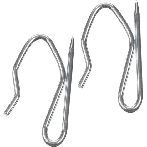 Hooks to Pins for tentures (Set of 50 pcs) in Zinc Ultra Resistant - for Curtains Heavy and pleated - 34 x 19 mm (1/5)