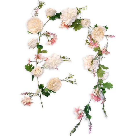 Künstliche Rosenranken-Girlande, Hochzeitsdekoration, künstliche Blumen, Champagner (1/2)