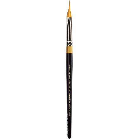 Pinceau Miracle Wedge TRI Brosse Series Artist Brush Poils synthétiques Doré Manche Court pour Peinture Acrylique, Aquarelle, Huile et Gouache Taille 12 (1/2)
