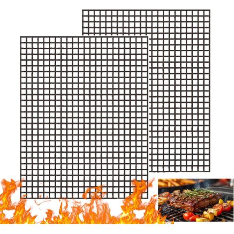 40 x 60 cm – Set mit 2 antihaftbeschichteten Grillmatten – Wiederverwendbar – Für Gasgrills, Holzkohlegrills, Elektrogrills und Heißluftfritteusen (1/5)