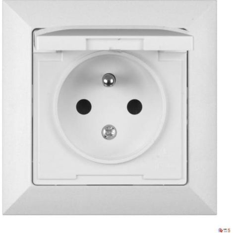 Unterputzsteckdose mit/ohne IP44, weiße Felder, 33030