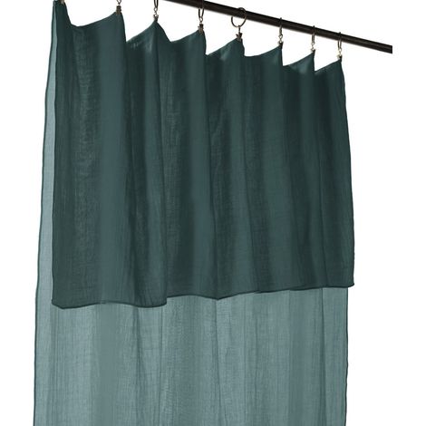 OUREA - Rideau Ajustable 140x300 cm Gaze de Coton Canard + 8 Anneaux Pince (1/5)