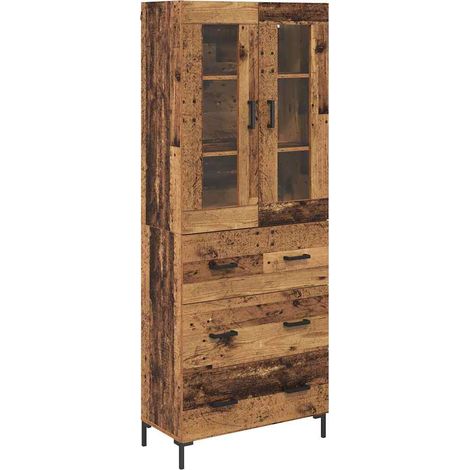 Maison Exclusive - Aparador alto con cajón 2 pcs Madera vieja Mad