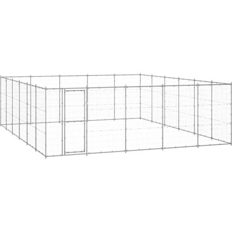 Cuccia da esterno gabbia recinto per animali box per cani da esterno in acciaio zincato 36,3 m² 020000421