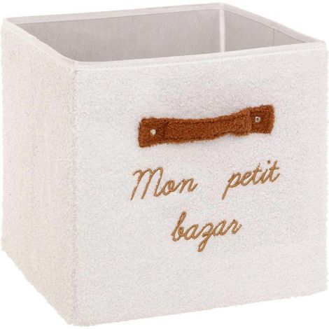 Boîte de Rangement Enfant "Bazar" 29x29cm Blanc