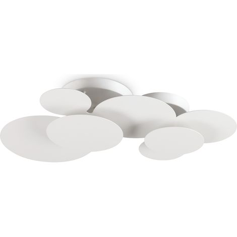 Plafoniera Moderna Cloud Metallo Bianco Led 46W 3000K Luce Calda