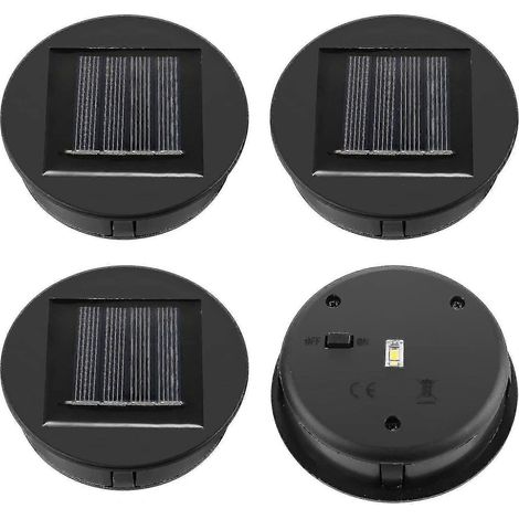 Lampes solaires de rechange - Lot de 4 lanternes à couvercle de panneau solaire - Lampes solaires de rechange (1/5)