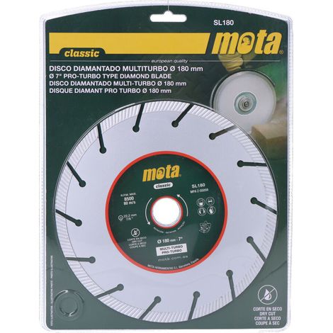 ult.unidades disco diamantado multiturbo de ø180mm. mota 8435223404458 39445 MOTA HERRAMIENTAS