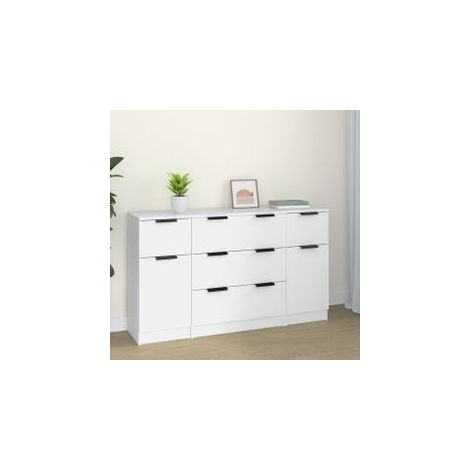 Ensemble de buffets 3 pcs Blanc Bois d'ingénierie (1/5)