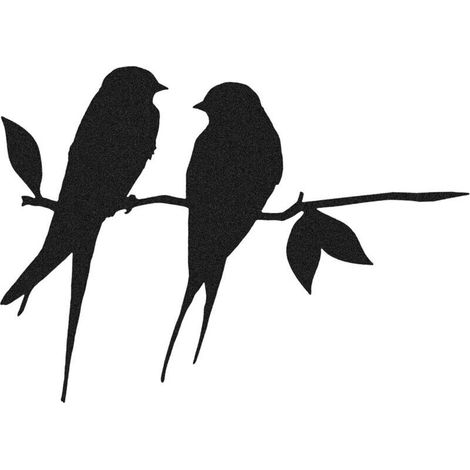 Silhouette doiseau en Metal, Hirondelle de grange Dart darbre en métal de Silhouette doiseau en métal en Fer forgé Noir sur la Branche pour la décoration darbre de Jardin (1/4)