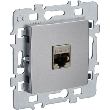 Prise RJ45 Di-Line Encastrée Argent - INVENTIV'