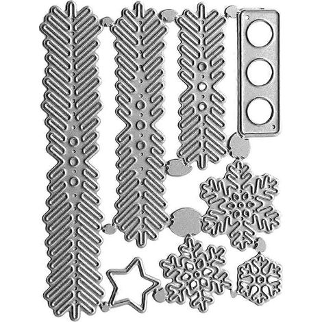 Pochoirs de découpe en métal argentés en forme de sapin de Noël pour scrapbookingcréation de cartes et loisirs créatifs de Noël (1/5)