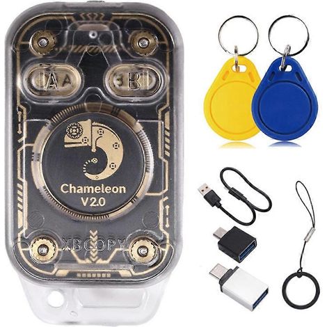Chameleon V2.0 RFID-Chip-Lesegerät, Emulator, NFC-Duplikator + 2XUID-Schlüsselanhänger, 125K-Kartendekodierung, 13,56 MHz, Chameleon Ultra (1/5)