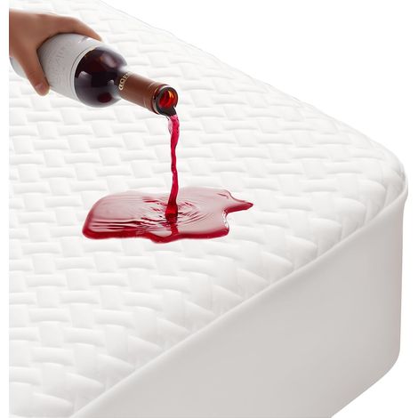 Protège-matelas imperméable super king size avec jupe de lit extra profonde de 40 cm, housse de matelas en bambou ultra rafraîchissant, hypoallergénique, respirant et silencieux (Super King, (1/5)