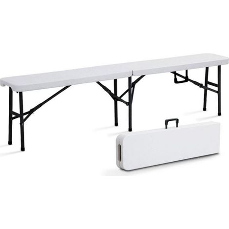 Panca bianca pieghevole 182X30X43 CM - IEV RONDY - 962170 (1/2)
