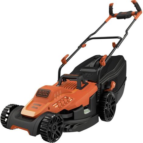 Tondeuse Filaire 1600W, Tondeuse à Gazon Electrique 38 cm, 6 hauteurs réglables 20, 30, 40, 50, 60 et 70 mm, Tondeuse avec Poignée Bike, BEMW471BH-QS Orange (1/2)