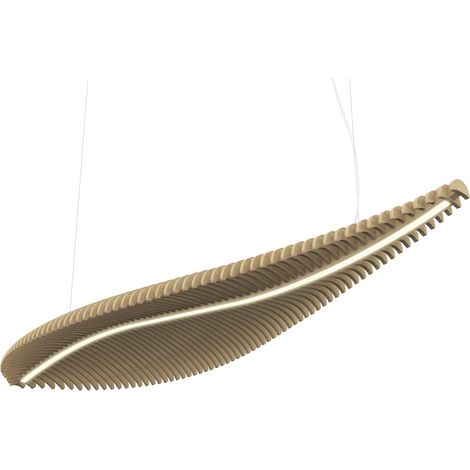 Suspension FISH LED SMD 2835 26W 3170lm CRI90 4000K 120º Bois de hêtre (1/4)