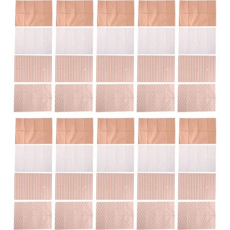 Papier d'emballage Cadeau 40 Pièces, Sacs Cadeaux Respectueux De l'environnement à Encre à Base d'eau De Qualité Alimentaire à Rayures Et Vagues en Or Rose (1/5)