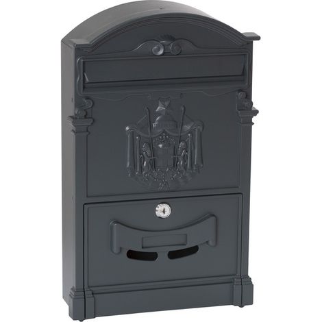 Arregui – Boîte aux lettres murale rétro en aluminium – Taille M (A4) – Résistante à la corrosion – Serrure à cylindre – Fixation murale incluse - D-2151