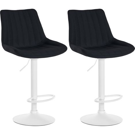 Set di 2 sgabelli da bar in tessuto Toni nero Metallo bianco opaco