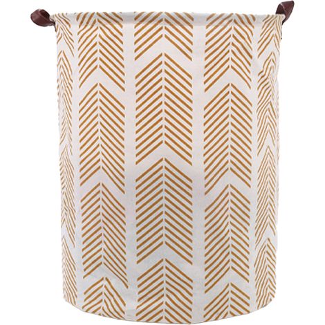 Panier De Rangement - Toile En Polyester Et Lin Imperméable - Fermeture À Cordon - Pliable - Pour Linge Sale Jouets Livres - 1 Pièce (1/5)