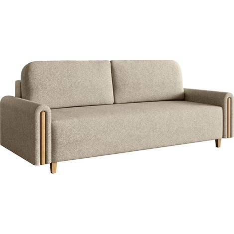 Selsey Majla - 3-Sitzer Schlafsofa mit wasserabweisendem Strukturgewebe und Bettkasten, Beige (1/5)