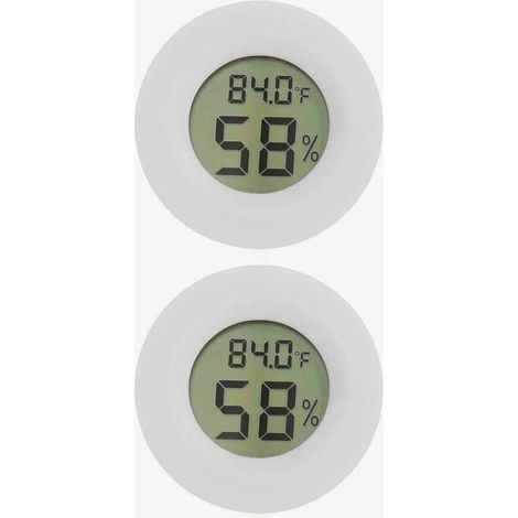 Lot de 2pcs Mini Thermomètres Hygromètres pour Réfrigérateur Congélateur Hygromètre électronique Intérieur Détecteur Température D'humidité UD01 Blanc Devenirriche (1/5)