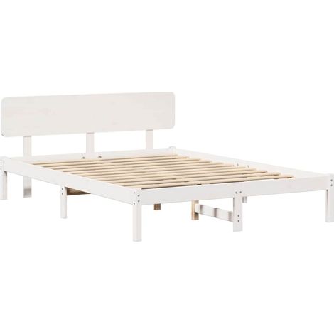 Lit double,Lit adulte,Cadre de lit avec tête de lit Blanc 160 x 200 cm CFW7832987 (1/5)