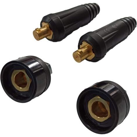 Connecteur rapide d'antenne mâle 35-50 mm DKJ35-50 200A pour câble de soudage (2 unités) + Connecteur rapide base femelle 35-50mm DKJ35-50 200A pour câble de soudage (2 unités) (1/5)
