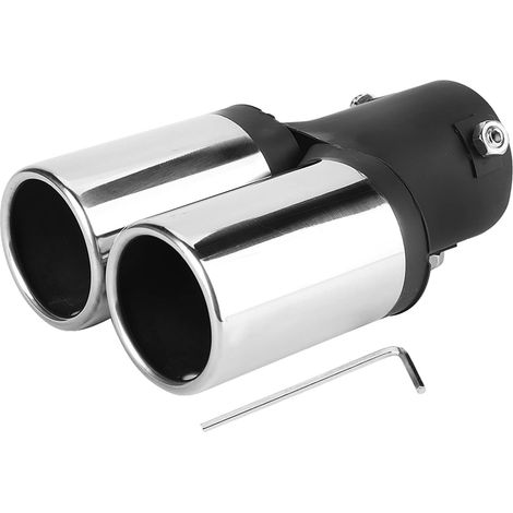 pour embout echappement double Embout de Silencieux D'échappement Arrière de Voiture 6.2cm/2.44in en Acier Inoxydable Universal Car Modifié Double Tuyau D'échappement Embout de Silencieux Arriè (1/5)