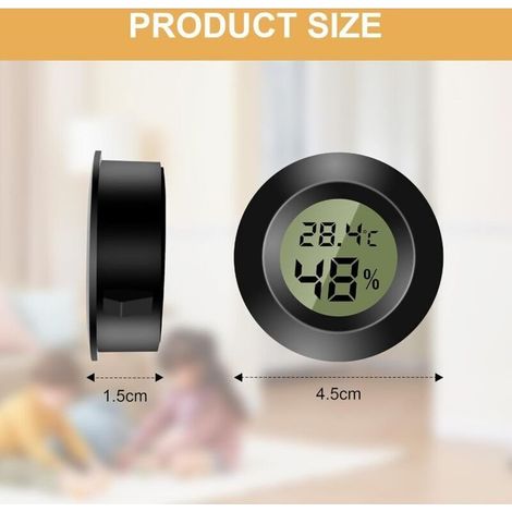 Digitales Innenthermometer - Mini-Hygrometer - Digitales LCD-Display - Für den Innen- und Außenbereich - Feuchtigkeitsmesser für Luftbefeuchter, Keller, Babyzimmer - Fahrenheit oder Celsius (2) (1/3)