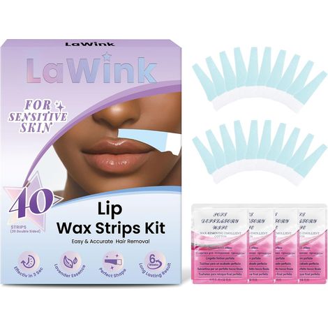 Bandes de Cire Visage 40 Pièces, Épilation Lèvre Supérieure et Sourcils, Bandes de Cire Froides pour Femmes, Convient aux Peaux Sensibles, Épilation Rapide et Durable (1/5)