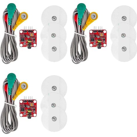 Module de capteur électrique musculaire 3X pour la collecte de signaux EMG, compatible avec les kits de développement électronique Arduino et les appareils électroniques mobiles. (1/5)