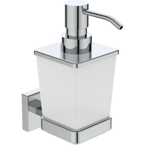 Ideal Standard IOM Cube Lotionspender E2252AA Spender aus satiniert Glas, mit Befestigungssatz, verchromt (1/5)